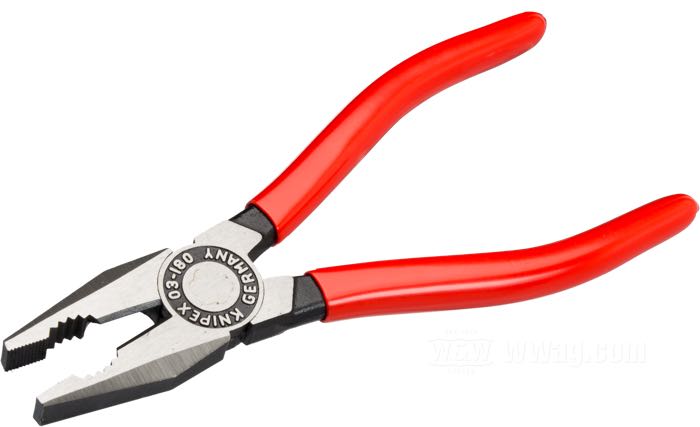 Alicates universales de KNIPEX; largo: 180 mm; Alemania; peso bruto: 220 g