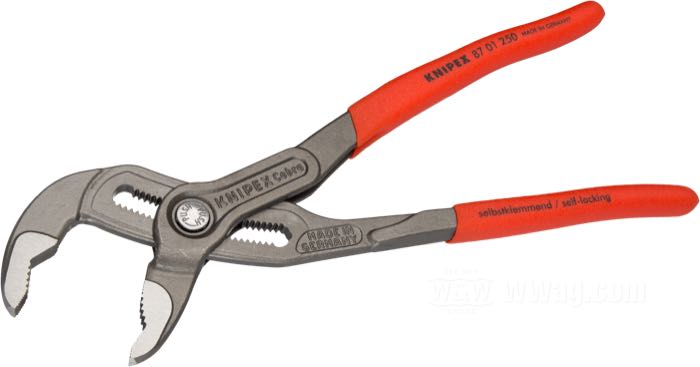 Water pump pliers by KNIPEX; → 46 mm; length: 250 mm; Germany; gross weight: 380 g