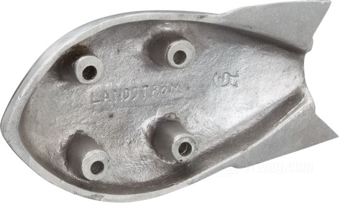 Coperchio carburatore »Rocket« di Landström's Foundry; per carburatori Linkert; alluminio fuso, come colato; U.S.A.; peso lordo: 157 g