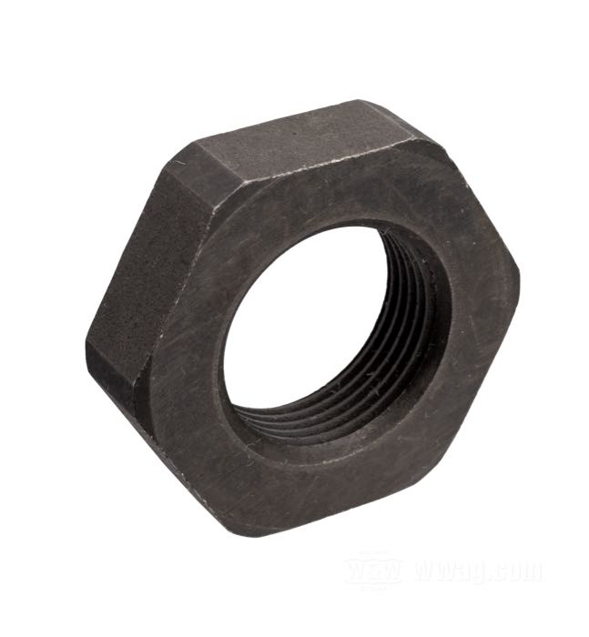 Écrou; pour Queue vilebrequin côté distribution; adaptable à Big Twin 1981-1988; acier, parkerisé; clé: 1-3/16 ”; filetage: 3/4”-20; remplace OEM HD 24016-80; poids brut: 40 g