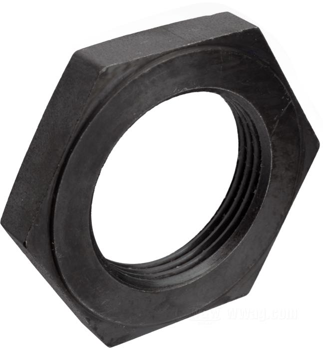 Écrou; pour Queue de vilebrequin côté primaire; adaptable à Big Twin 1972-1985; acier, parkerisé; clé: 1-5/8 ”; filetage: 1-1/8”-18; remplace OEM HD 24017-80; poids brut: 50 g