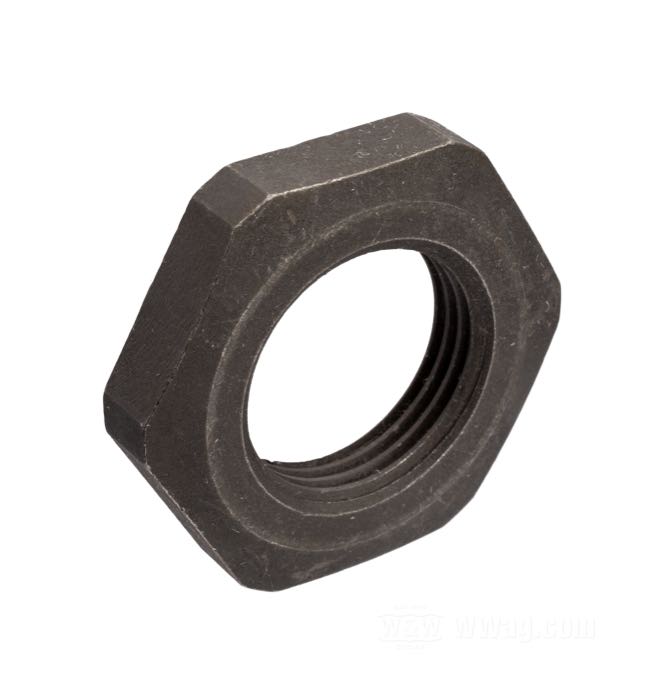 Tuerca de Colony; para Eje cigüeñal lado distribución OHV 1936 y Big Twin 1937-1981, Eje cigüeñal lado transmisión Big Twin 1930-1971; acero, parkerizado; llave: 1-3/16 ”; rosca: 3/4”-18; reemplaza OEM HD 24023-36; EE. UU.; peso bruto: 30 g