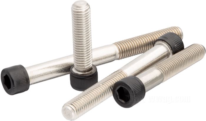 Vite; acciaio inox, nero opaco, rivestito a polvere; a brugola; filettatura: 1/4”-28; lunghezza: 1 ” (25 mm); chiave: 3/16 ”; peso lordo: 8 g