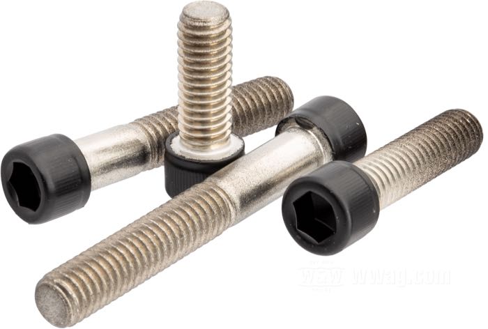 Vite; acciaio inox, nero opaco, rivestito a polvere; a brugola; filettatura: 3/8”-16; lunghezza: 1 ” (25 mm); chiave: 5/16 ”; peso lordo: 19 g