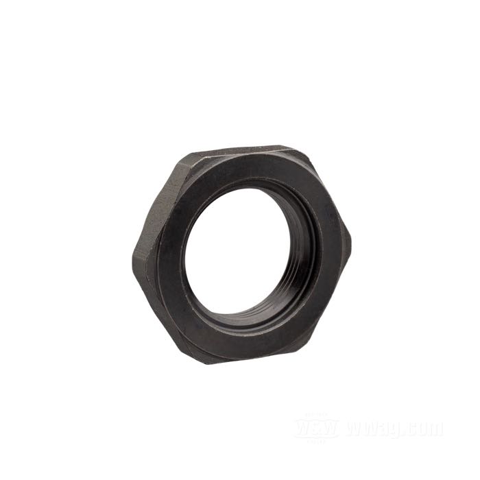 Écrou de S&S; pour Maneton; adaptable à Big Twin 1981-1999; acier, parkerisé, profil haut; clé: 1-1/2 ”; filetage: 1”-20; remplace OEM HD 23969-80 et 23969-83; poids brut: 50 g
