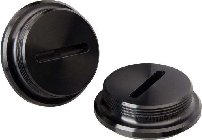 Tappi; per m.grip; alluminio billet, anodizzato nero; peso lordo: 61 g