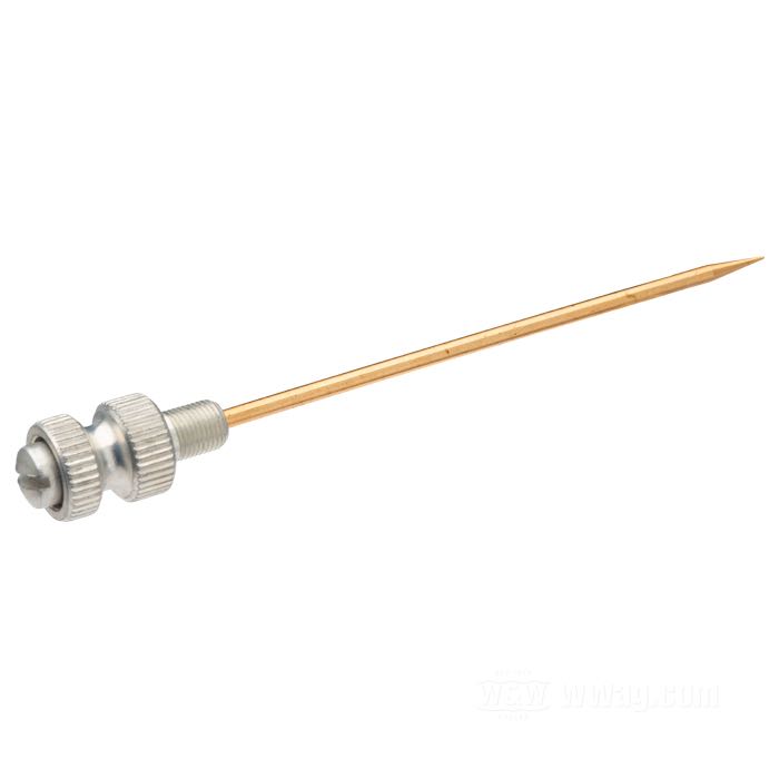 Aguja de intermediaria »Tipo 2« de Colony; para carburadores Linkert serie M de 1-1/4” & 1-1/2” 1948-1965; acero / latón, CAD (método ZnNi); rosca: 1/4”-40; reemplaza OEM HD 27337-27; EE. UU.; peso bruto: 40 g