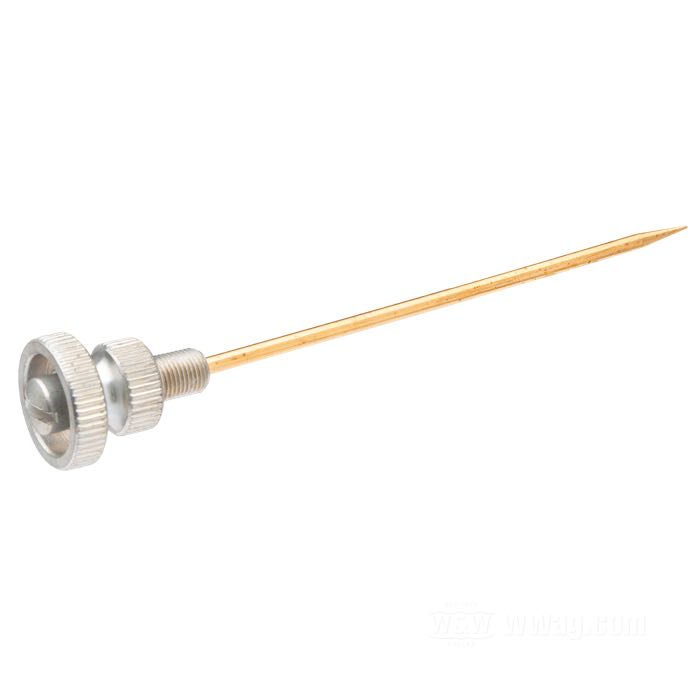 Aguja de intermediaria »Tipo 1« de Colony; para carburadores Linkert serie M de 1-1/4” & 1-1/2” 1933-1947; acero / latón, CAD (método ZnNi); rosca: 1/4”-40; reemplaza OEM HD 27337-27; EE. UU.; peso bruto: 35 g