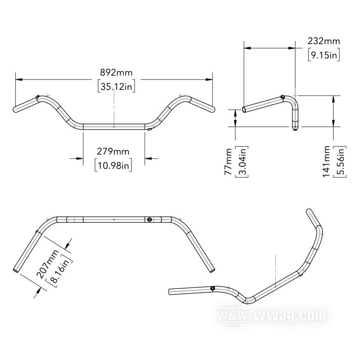 Manubrio »Handle-BAR Big Sur« di Bates; acciaio inox, capacità: 385 ml; Ø 1”; peso lordo: 9.49 kg