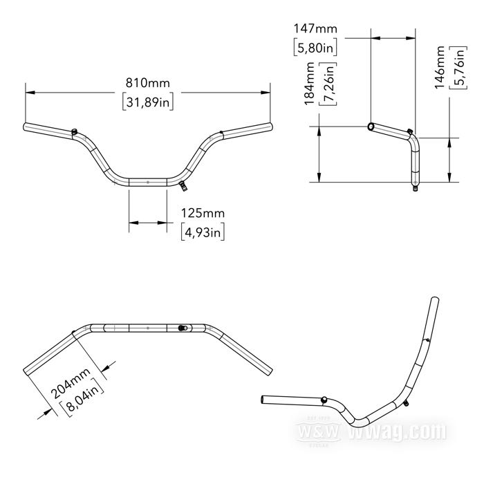 Manubrio »Handle-BAR Glendale« di Bates; acciaio inox, capacità: 320 ml; Ø 1”; peso lordo: 9.48 kg