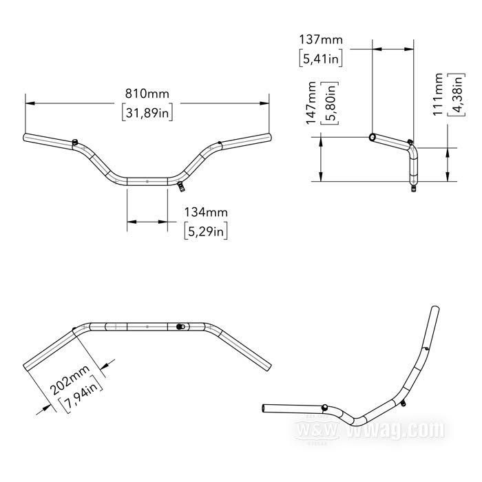 Manillar »Handle-BAR Malibu« de Bates; acero inoxidable, capacidad: 300 ml; Ø 1”; peso bruto: 9.49 kg