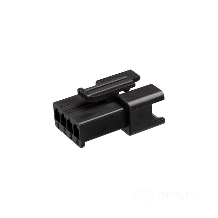 Pin housing »SM« by JST; 4-way; TPV (thermoplastic vulcanizate), black; Japan; gross weight: 1 g