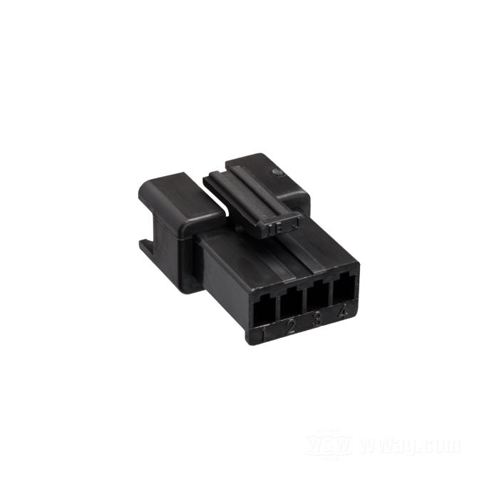 Pin housing »SM« by JST; 4-way; TPV (thermoplastic vulcanizate), black; Japan; gross weight: 1 g