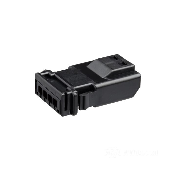 Boîte de cosses mâles »MX 19« de JAE; 4 voies; PBT / silicone, noir; pour fils de: ~ jusqu'à 0.5 mm² (AWG 20); remplace OEM HD 72907-11; Japon; poids brut: 2 g