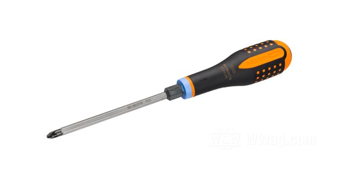 Screwdriver »Impact Head« by Bahco; blade length 125 mm, tip PZ 2; steel / rubber, 11 mm hex ; length: 247 mm; Spain; gross weight: 176 g