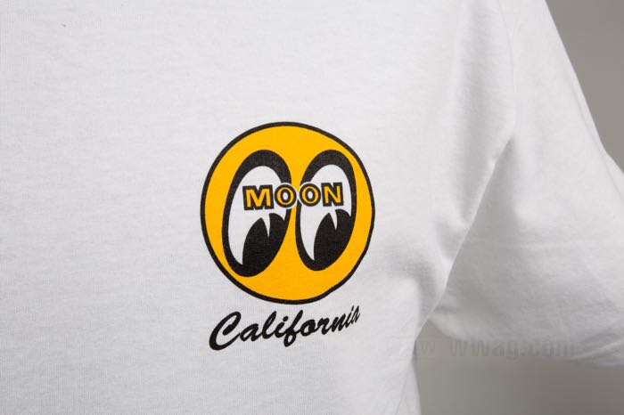 T-shirt »MOON« de Mooneyes; coton, blanc; taille: S; poids brut: 161 g