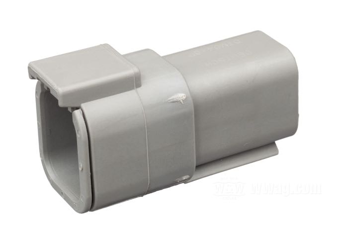Boîte de cosses mâles »DTM « de Deutsch; 6 voies; polyamide, gris; pour fils de: ~ 0.5 - 1.5 mm² (AWG 20-16); poids brut: 11 g