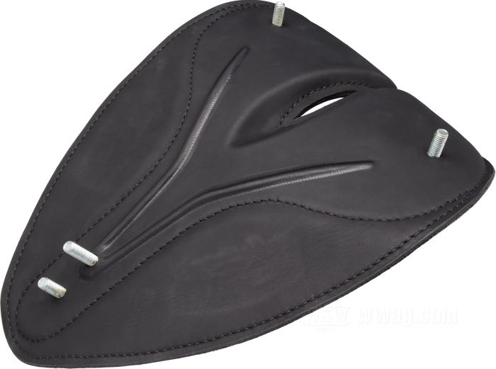Selle mono »Mesinger Racer« de The Cyclery; nubuck; vachette, noir mat; longueur x largeur: 300 x 270 mm; distance des ressorts ou goujons de montage: 174 mm; filet des boulons de montage: M8; Europe; poids brut: 1.1 kg
