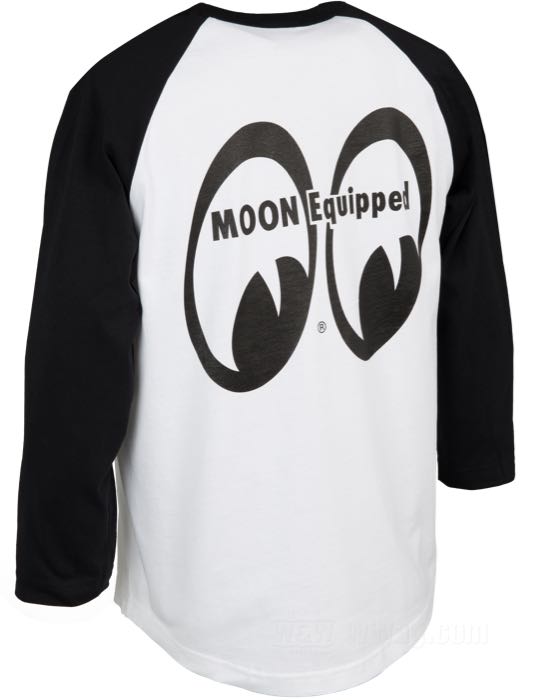 Baseball shirt »MOON« by Mooneyes; cotton, white / black, big front logo; size: S; gross weight: 201 g