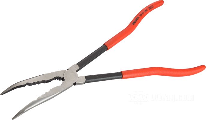 Pinza da montare di KNIPEX; acciaio, con punta piegata a 45°; lunghezza: 280 mm; Germania; peso lordo: 173 g