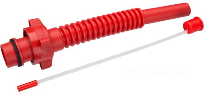 Bocchettone »Flow-Out« di hünersdorff; per Tanica; flessibile; plastica, rosso; lunghezza: 265 mm; peso lordo: 47 g