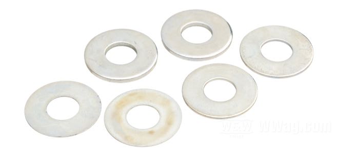 Shims by Performance Machine; for Brake caliper; for PM calipers; 125x4R(SPH)/ 137x4/ 112x6/ 125x6/ 137x6; steel, zinc plated, thicknesses: 0,062”/ 0,030”/ 0,015”; ID x OD: 3/8 x 7/8”; NOTE: Do not fit 2000→ forks with M10 bolts.; gross weight: 10 g