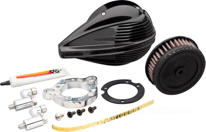 Filtro de aire »Sirena« de Bike Project; apropiado para Big Twin 2001→ (salvo Touring 2008→ y Softail 2016→, CVO 2011→ y FXDLS 2017); aluminio, negro; largo x alto: 20 x 14.5 cm; Alemania; peso bruto: 1.36 kg