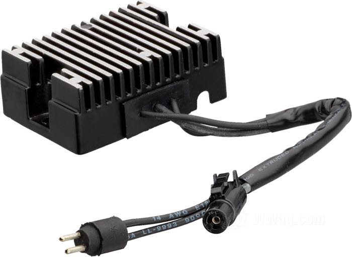 Regulador/Rectificador »Standard«; apropiado para Sportster 1994-2003; aluminio, negro; reemplaza OEM HD 74523-94A; peso bruto: 390 g