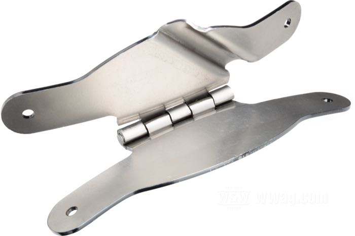 Bisagra; para Extremo rebatible guardabarros; apropiado para Big Twin de 1934-1948, 45”/750 cc W de 1937-1952; acero, natural; ancho x alto: 155 x 100 mm; peso bruto: 181 g
