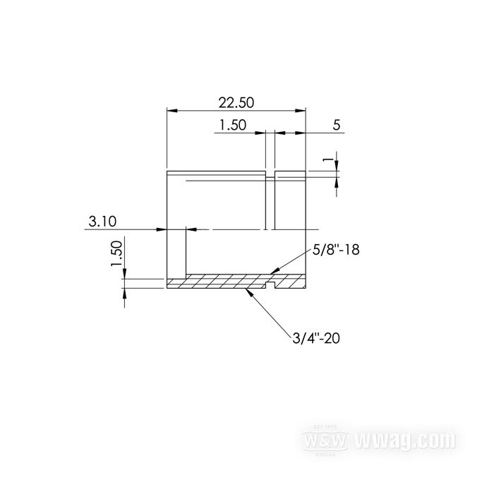 Boccola riparazione filettature di The Cyclery; atto per carburatori Schebler DLX e Linkert; alluminio; filettatura: 5/8”-18 / 3/4”-20; Germania; peso lordo: 2 g