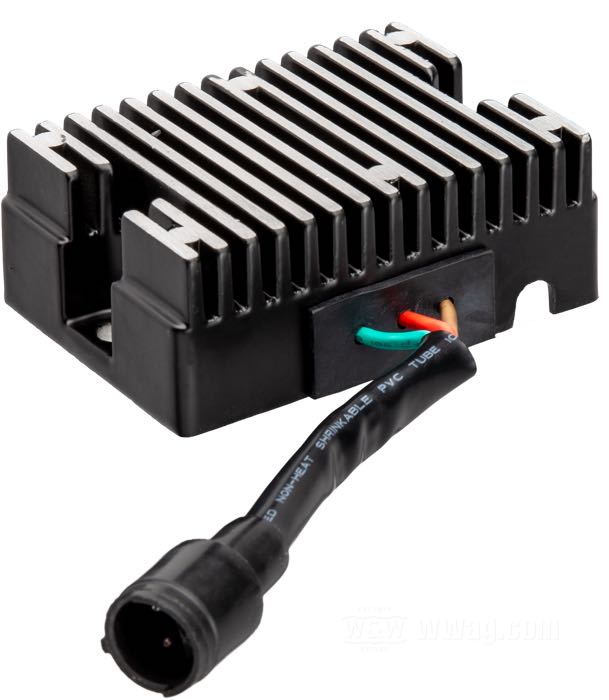 Regulator »Standard«; for stock or CE generator; fits Sportster 1982-early 1984; solid state; aluminum, black; gross weight: 400 g