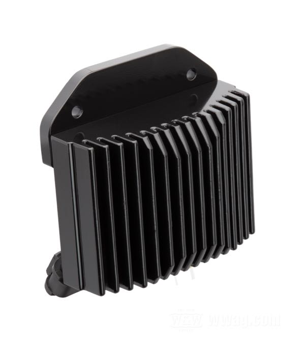 Regulateur/Redresseur de Cycle Electric; adaptable à Dyna 2008→; aluminium, noir, anodisé; remplace OEM HD 74631-08; USA; poids brut: 1.19 kg