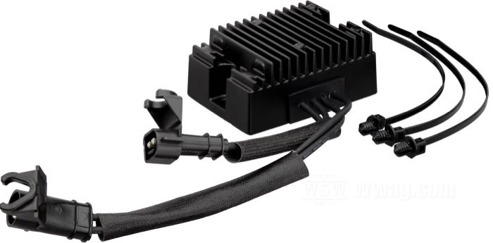 Regulador/Rectificador »Standard«; apropiado para Sportster 2009-2013, XR 1200 2008-2010; aluminio, negro; reemplaza OEM HD 74711-08; peso bruto: 531 g