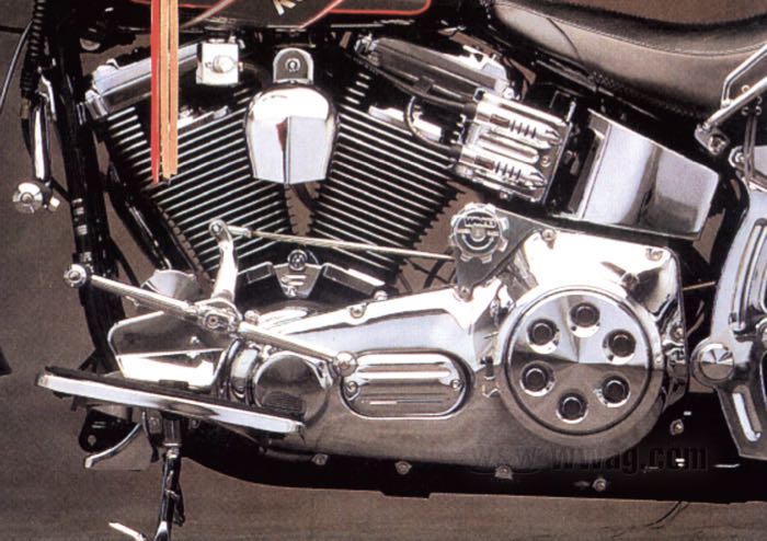 Abdeckung von Kuryakyn; für Zylinderfuß/timing hole; passend für Evolution Big Twin 1984-1999 (außer FXR ohne Vorverlegte); Aluminiumguss, verchromt; mit Halteschraube und Montageanleitung; Bruttogewicht: 260 g