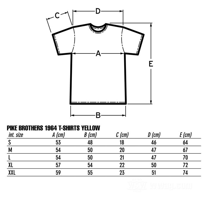 T-shirt »1964« by Pike Brothers; cotton, yellow; size: M; Portugal; gross weight: 192 g