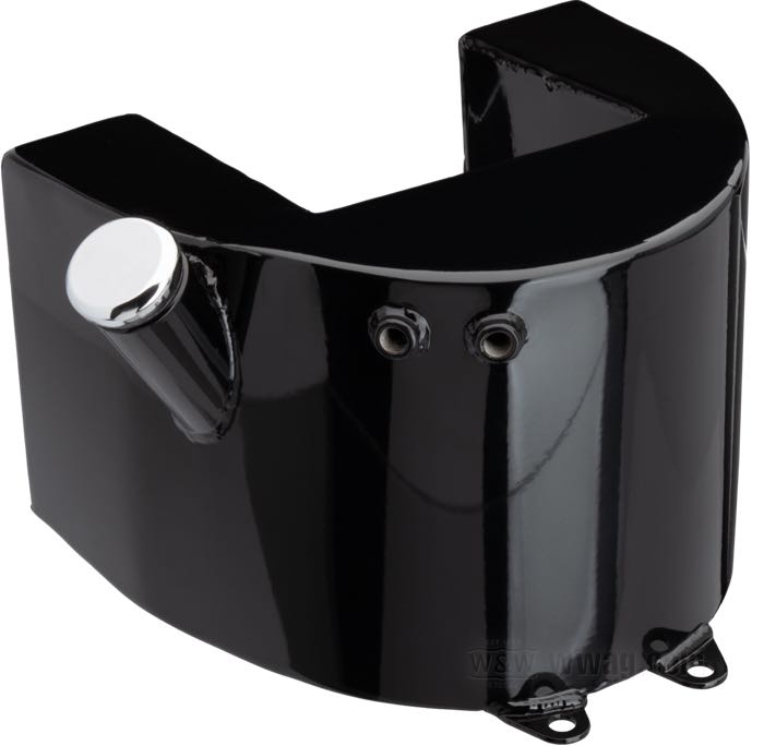 Serbatoio olio »Horseshoe Custom« di Paughco; con bocchettone laterale; lamiera d'acciaio, nero; L x L x A: 220 x 253 x 180 mm; vite spurgo: 5/8”-18 UNF; bocchettone: DI 1-1/4”; U.S.A.; peso lordo: 4.2 kg