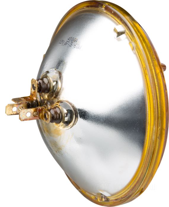 Scheinwerfer-Einsatz »Sealed beam«; Stahl / Glas, bernstein, gerillt; Ø 5-3/4”; Glühlampen-Typ: nicht austauschbar; 12 V; 37.5/60 W; ohne Positionslichtfunktion; ersetzt OEM HD 67698-81B; Bruttogewicht: 395 g