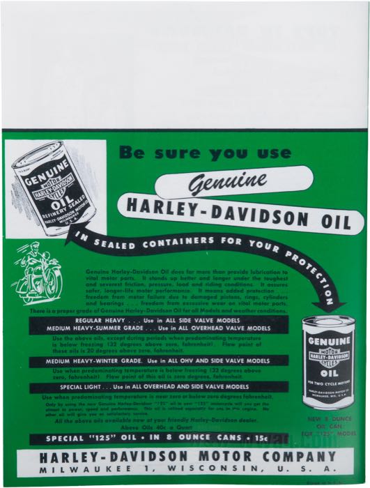 Catalog »Classic H-D Motorcycle Accessories 1948«; paper; width x height: 20 x 27 cm; color + black and white; 32 pages; gross weight: 126 g
