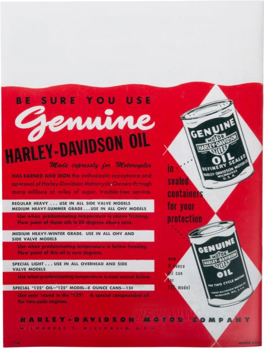 Catalogue »Classic H-D Motorcycle Accessories 1949«; papier; largeur x hauteur: 20 x 27 cm; coloré + noir et blanc; 32 pages; poids brut: 128 g