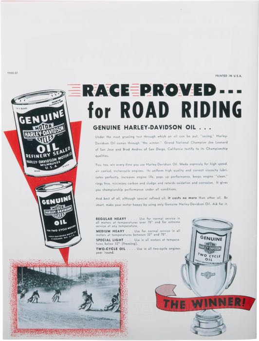 Catalog »Classic H-D Motorcycle Accessories 1957«; paper; width x height: 20 x 27 cm; color + black and white; 32 pages; gross weight: 127 g