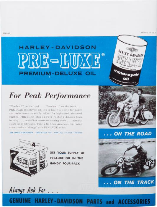 Catalogue »Classic H-D Motorcycle Accessories 1960«; papier; largeur x hauteur: 20 mm x 27 cm; coloré + noir et blanc; 31 pages; poids brut: 114 g