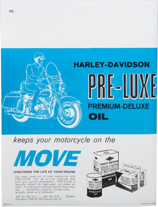 Catalogue »Classic H-D Motorcycle Accessories 1963«; papier; largeur x hauteur: 20 x 27 cm; coloré + noir et blanc; 31 pages; poids brut: 115 g