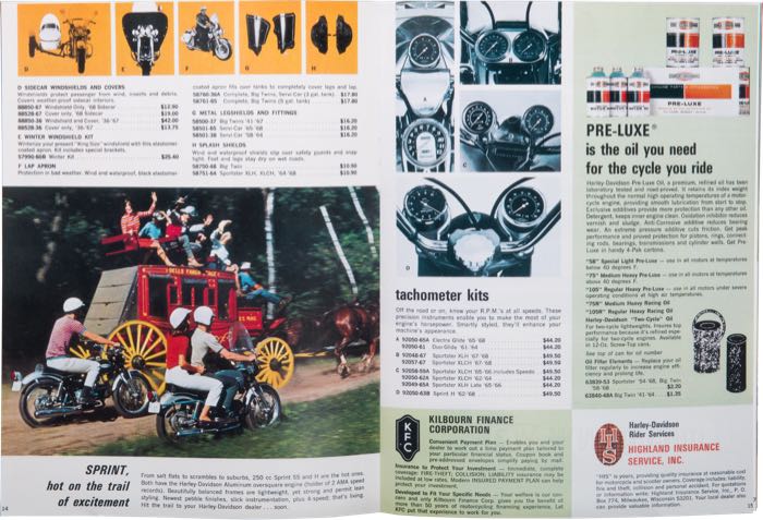 Catalogue »Classic H-D Motorcycle Accessories 1968«; papier; largeur x hauteur: 20 x 27 cm; coloré; 31 pages; poids brut: 117 g
