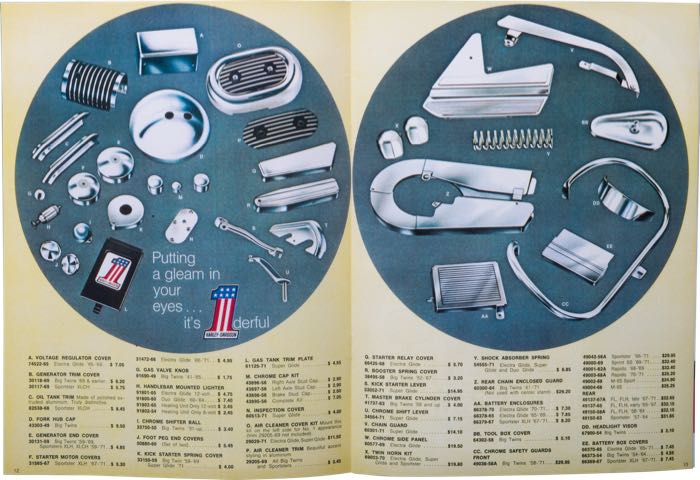 Catalogue »Classic H-D Motorcycle Accessories 1971«; papier; largeur x hauteur: 20 x 27 cm; coloré; 31 pages; poids brut: 116 g