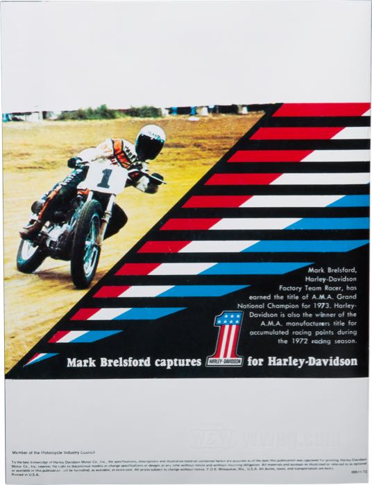 Catalogue »Classic H-D Motorcycle Accessories 1973«; papier; largeur x hauteur: 20 x 27 cm; coloré; 14 pages; poids brut: 66 g
