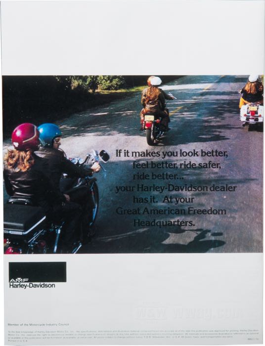Catalogue »Classic H-D Motorcycle Accessories 1975«; papier; largeur x hauteur: 20 x 27 cm; coloré; 15 pages; poids brut: 65 g