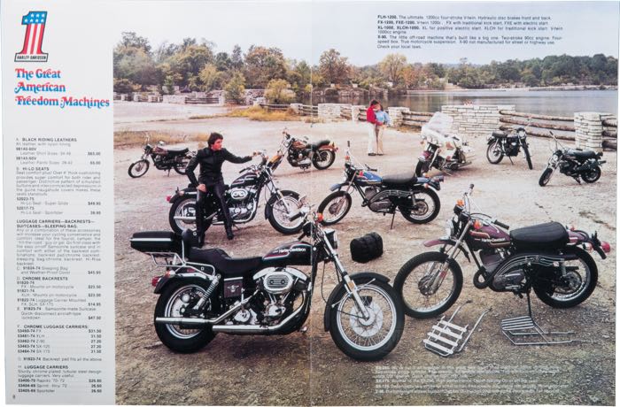 Catalogue »Classic H-D Motorcycle Accessories 1975«; papier; largeur x hauteur: 20 x 27 cm; coloré; 15 pages; poids brut: 65 g