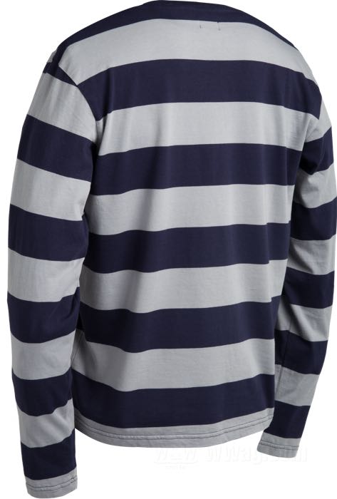 Manches longues »1964« de Pike Brothers; coton, gris / navy; taille: S; Portugal; poids brut: 220 g