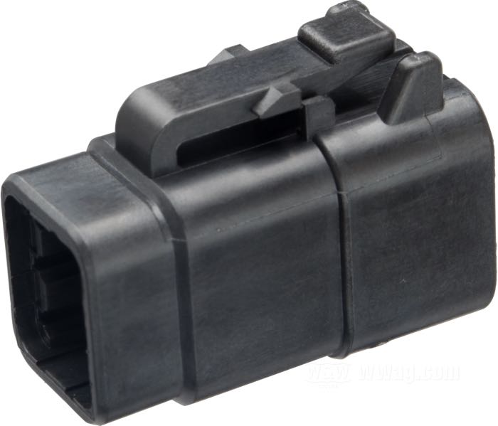 Scatola per boccole »DTM « di Deutsch; 6 vie; poliammide, nero; per fili di: ~ 0.5 - 1.5 mm² (AWG 20-16); rimpiazza OEM HD 74116-98BK; peso lordo: 6 g
