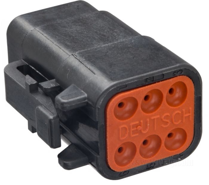 Scatola per boccole »DTM « di Deutsch; 6 vie; poliammide, nero; per fili di: ~ 0.5 - 1.5 mm² (AWG 20-16); rimpiazza OEM HD 74116-98BK; peso lordo: 6 g